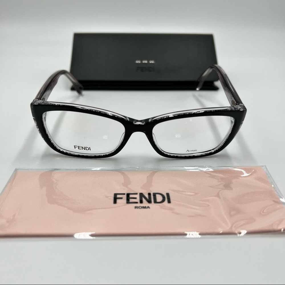 Fendi Glasses New Authentic Unisex Black Optical Frames FF Monograms
